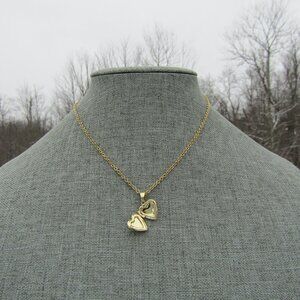 Tiny 18kg Plated Heart Locket on Stainless Steel Chain